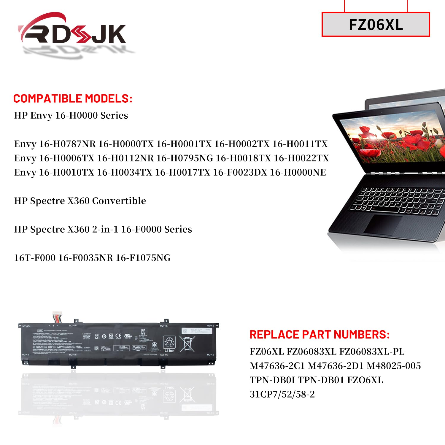 Amazon.com: FZ06XL Laptop Battery for HP Envy 16-H0000 16-H0787NR